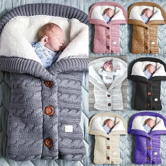 Nid D Ange Tricot Naissance Fille Garcon Couverture Pour Lit Landau Poussette Pour Bebe 0 12 Mois Gris Cdiscount Puericulture Eveil Bebe