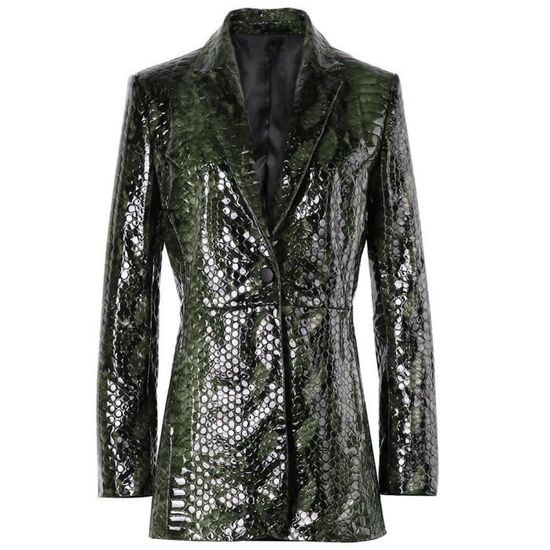 Blazer En Cuir Véritable Rose - Marque Bianca Nygard Taille 4 - Neuf Sans Étiquette - Détail Crochet Argent