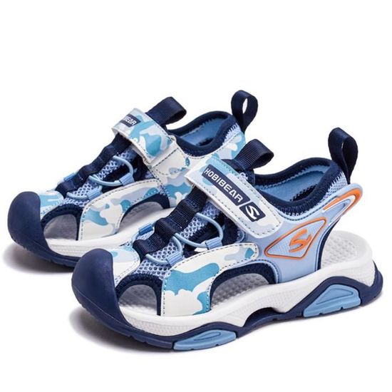 TDEOK Chaussures d'été pour enfant - Sandales de plage pour bébé fille - Chaussures à fleurs - Antidérapantes - Fond souple - Chaussures plates pour bébé, Orange, 23 EU