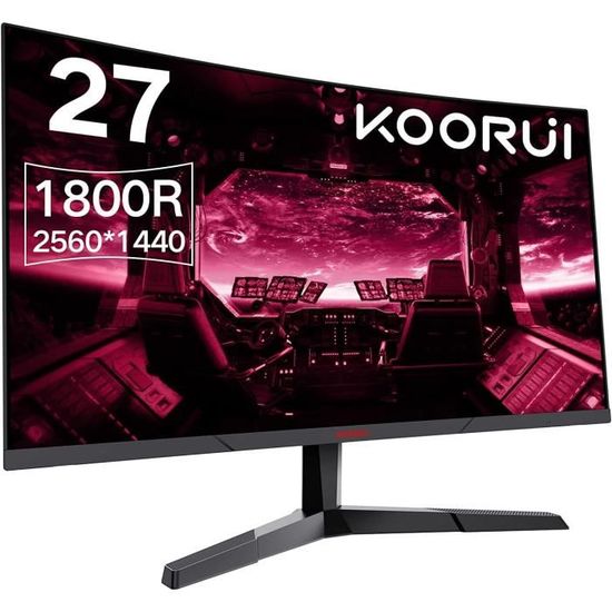 KOORUI Écran PC Gaming 27 Pouces 240 Hz, 1 ms, FHD (1920 x 1080), DCI-P3  90%, Adaptive Sync, Inclinaison réglable, HDMI, DP, Noir en destockage et  reconditionné chez DealBurn