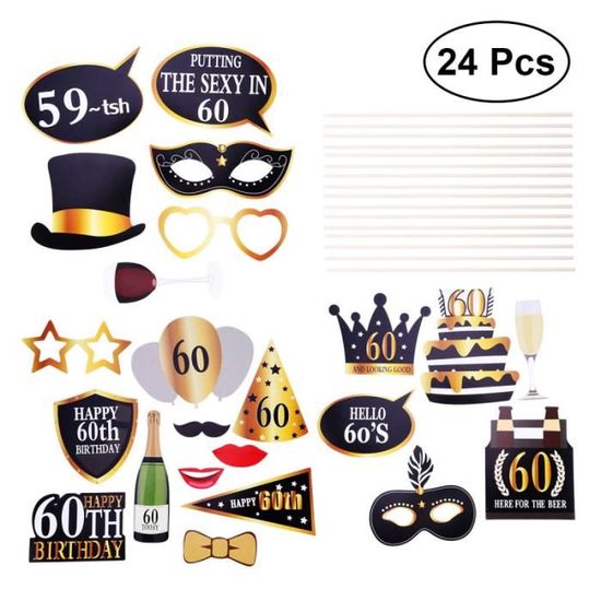 24 pièces accessoires drôles Ballons noeud papillon bricolage lunettes colorées moustache  BALLON DECORATIF - POMPE POUR BALLON