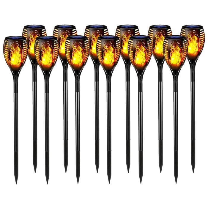 Lot de 12 Torche Etanche Lampes LED avec Lumière recharge Solaire effet Flammes IP65 5W pour décoration de lextérieur - Yuan Yuan Lot de 12 Torche Etanche Lampes LED avec Lumière recharge Solaire effet Flammes IP65 5W pour décoration de lextérieur - Yuan Yuan