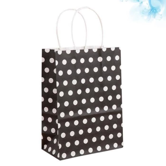 NY*25pcs Fashion Dot Pouch Creative Kraft Paper Packing Storage Bag Portable Handbag Gift (Black) VALISE OU BAGAGE VENDU SEUL