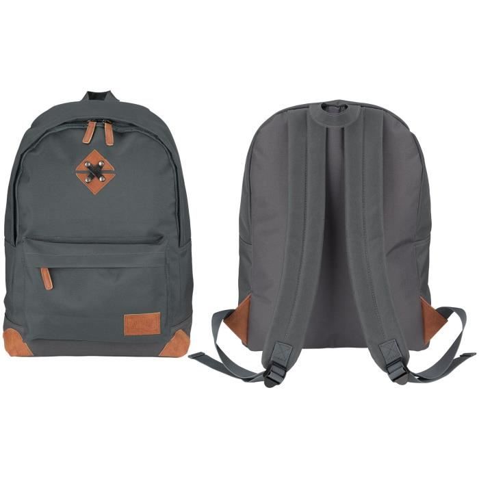 ABBEY Sac à dos de taille moyenne - 100% Polyester 300T - 42 x 30 x 16 cm - Capacité : 20 L - Gris