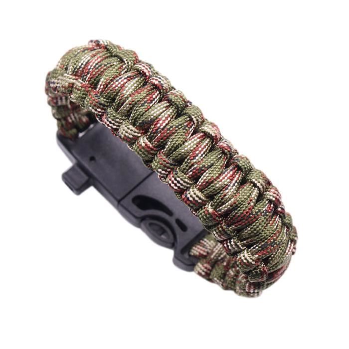 Bracelet en parachute de survie Compass Flint Allume-feu Whistle Camping Kits de vitesse ZSB70424572C_1904