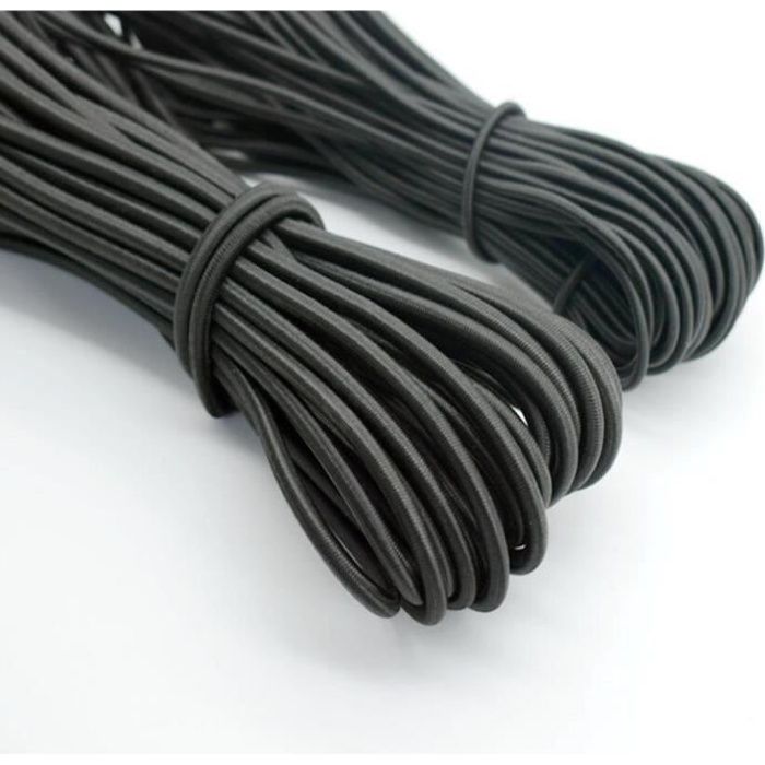 Corde Élastique de Remplacement pour Chaise Longue, Longes de Rechange Universelles, Lacets de Chaise Longue- noir (100m)-2mm
