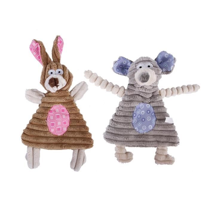 2 pièces jouet pour animaux de compagnie lapin morsure résistance drôle bande jouant poupée chien son fournitures pour de TOY