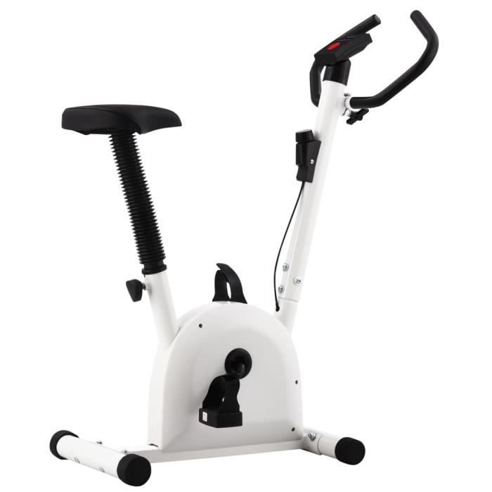 Vélo d'appartement Vélo d'Exercice d'Intérieur Vélo Cardio Biking spinning avec résistance à courroie Blanc