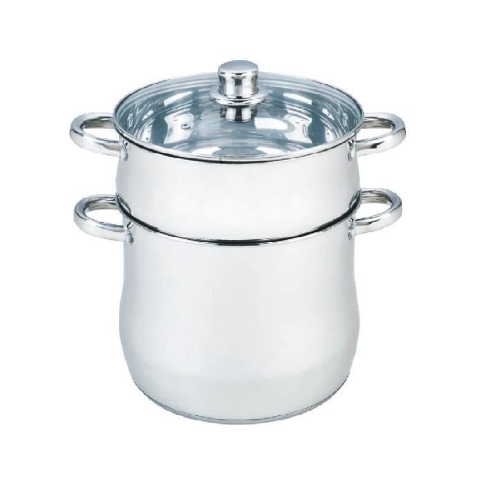 Herzberg HG-5051 Couscoussier en inox avec couvercle 8L