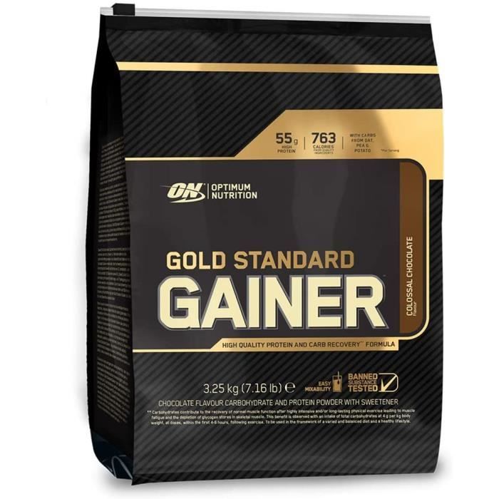 Gold Standard GainerMass Gainer pour Prise de Masse et RécupérationSaveur Chocolat16 Portions3,25 kg 380