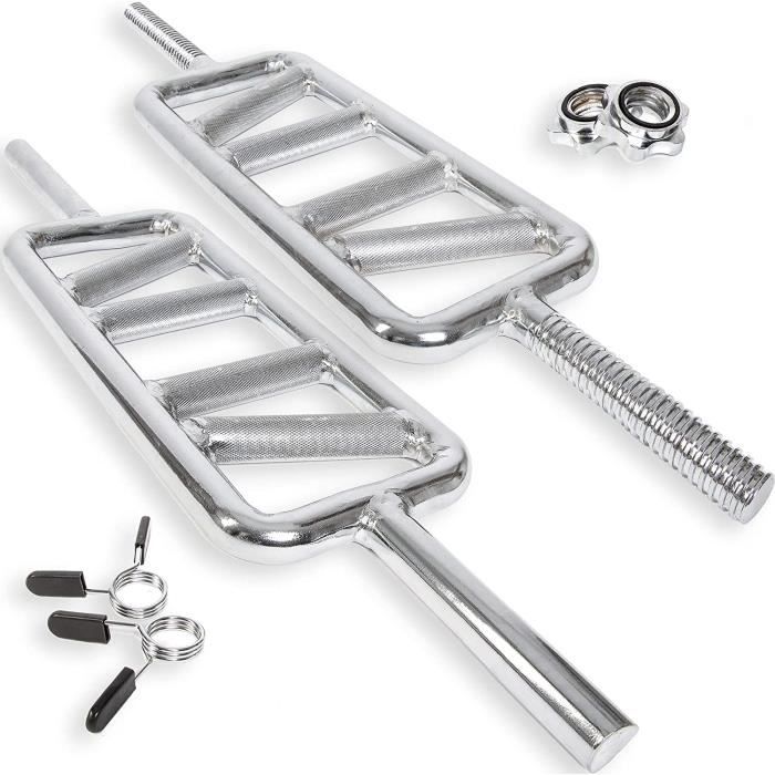 C.P.Sports Triceps Trainer, Barre d'haltère 30mm, Barre de Biceps Triceps, haltère, haltère de Ca e avec Fermeture en étoile ou 100