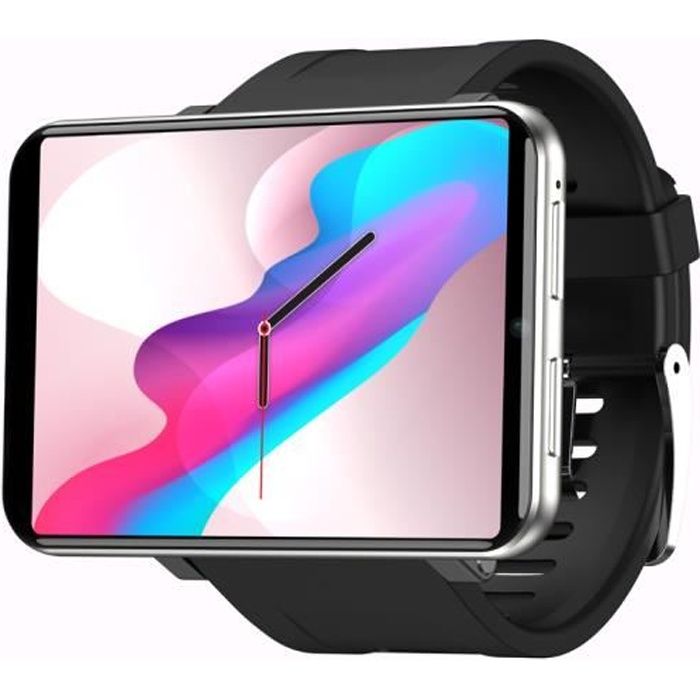 Silver Nouveau DM100 3 Go 32 Go Montre intelligente vie étanche 5MP Caméra 2,86 -Résolution 480 * 640 2700mAh Batterie Android Smart