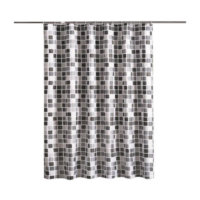 Rideau Épaissir Imperméable Moule Résistant Polyester Salle de Bains Rideaux Rideaux de Baignoire avec crochets 180*180 cm