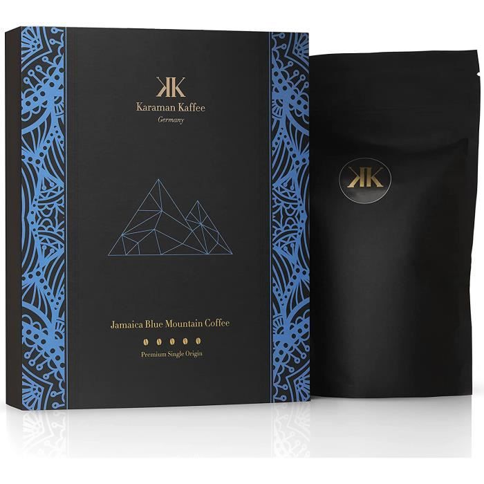 KARAMAN KAFFEE Café en grains Jamaica Blue Mountain Premium – Café torréfié 100 % arabica cueilli à la main dans le commerce éq 562