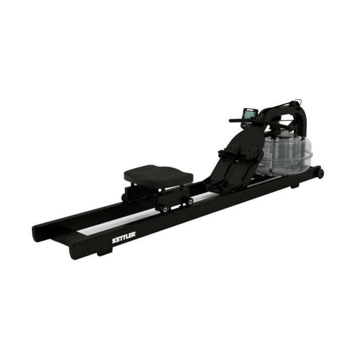 KETTLER - Rameur - Aquarower 500 - Système de résistance à l'eau réglable - Roulettes de transport - Poignée d'aviron ergonomique
