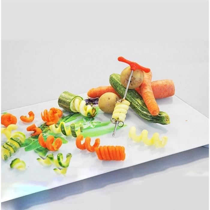 spirale de pommes de terre qui coupe roller frite - manuel râpe légumes déchiquetage trancheur torsion cuisine gadget ustensiles de