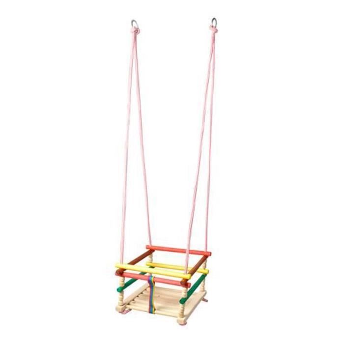 MonMobilierDesign Balançoire en bois de hêtre colorée dès 3 ans
