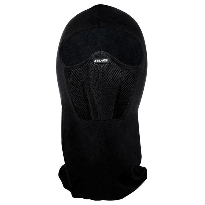 SULAITE Cagoule Anti-Vent Cou Plus Chaud Visage Complet Masque Super Confortable Evacuation De L'Humidite En Exterieur Noir