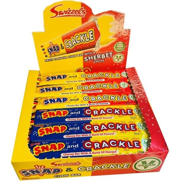 Bonbons Snap Crackle - Bonbons tendre et légérement acidulé a l'intérieur - 60 pcs