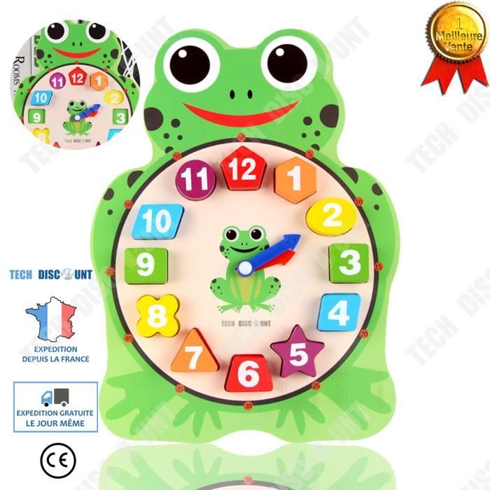 TD® Horloge en grenouille pour enfants montre chiffre grenouille accessoire de jeu ludique apprentissage horaire amusant