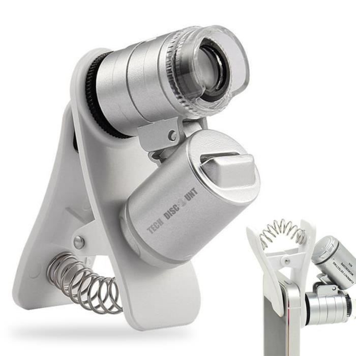 TD® Objectif smartphone appareil photo zoom 60x clip universel amélioration photos lumière LED éclairage objectif alimentation
