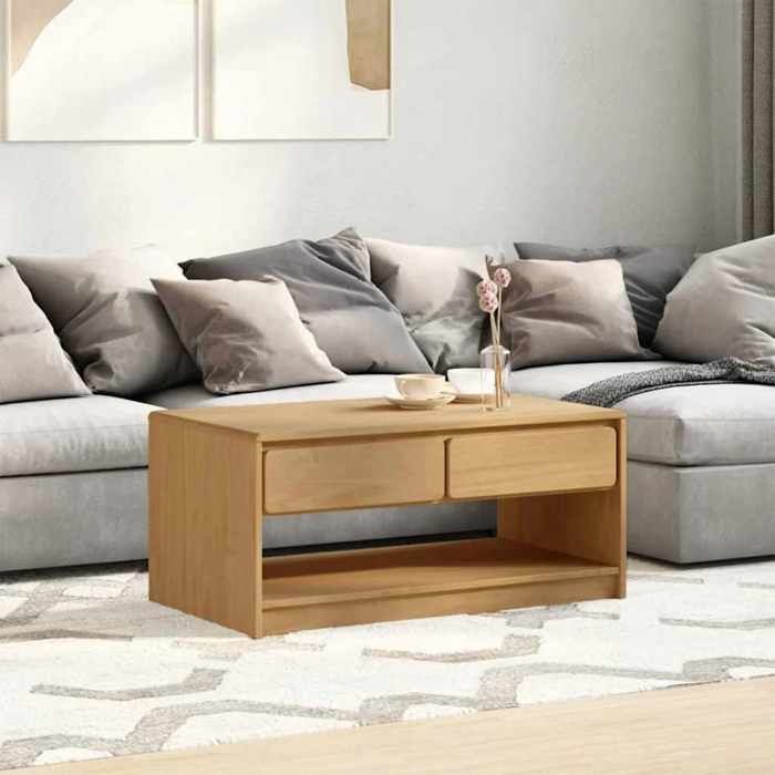 vidaXL Table Basse Table dAppoint avec Rangement Bout de Canapé Meuble de Salon Salle de Séjour Moderne Chêne Bois de 377598