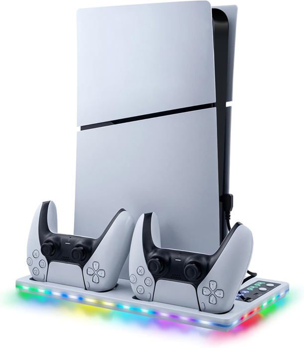 Station De Refroidissement RGB Pour PS5 KIWIHOME – Ventilateur 3 Vitesses, Support Vertical