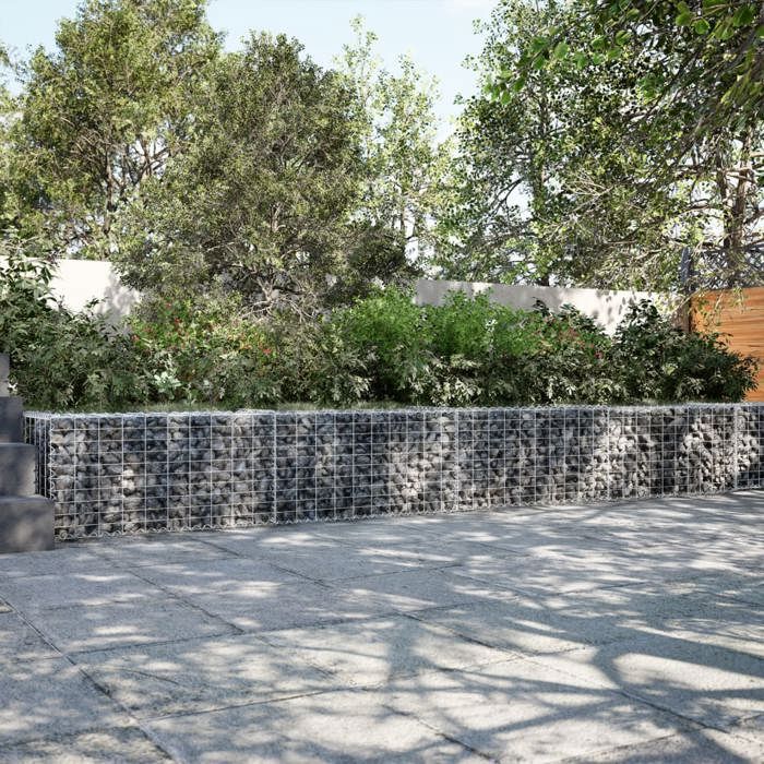 vidaXL Panier gabion avec couvercle 1000x50x50 cm fer galvanisé mur en gabion mur de soutènement en gabion clôture en 3295141