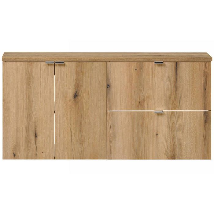 Meuble sous lavabo double Newport 120 x 60 x 40 cm effet chêne Meuble sous lavabo double Newport 120 x 60 x 40 cm effet chêne
