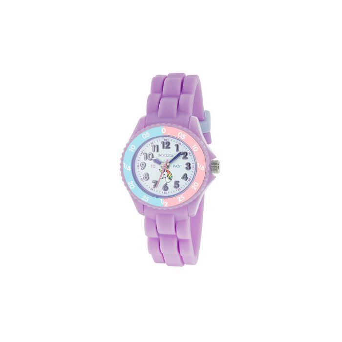 Montre Enfant Tikkers Time Teacher Silicone Rose – Montre Analogique Éducative pour Apprendre l’Heure