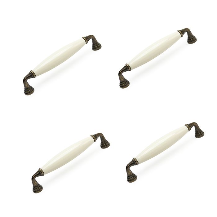 Lot De 4 Poignées De Meuble En Porcelaine – Style Mimi Bleu – Occasion à Nettoyer – Customisation Déco