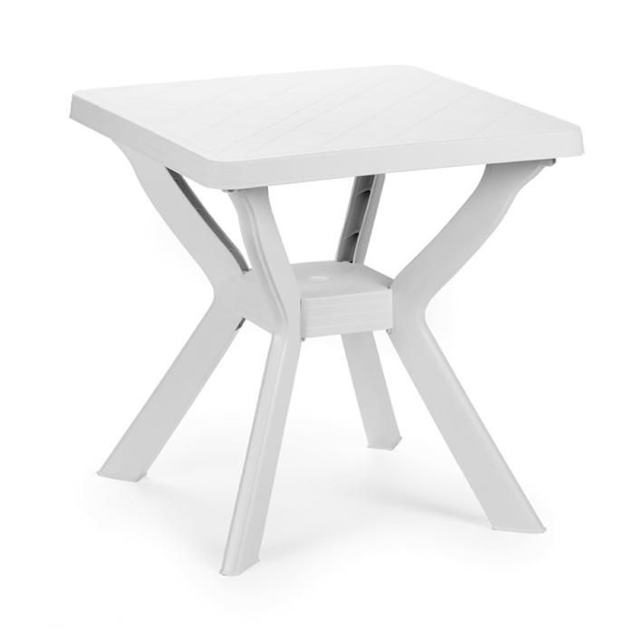 Table dextérieur carrée blanche en polypropylène 70x70 cm VEKAR Table dextérieur carrée blanche en polypropylène 70x70 cm VEKAR