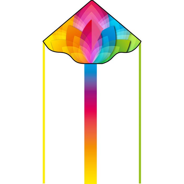 HQ - Simple Flyer Rainbow 85 Cm - Cerf-Volant Multicolore - Prêt à Voler - Queue Et Ligne Incluses