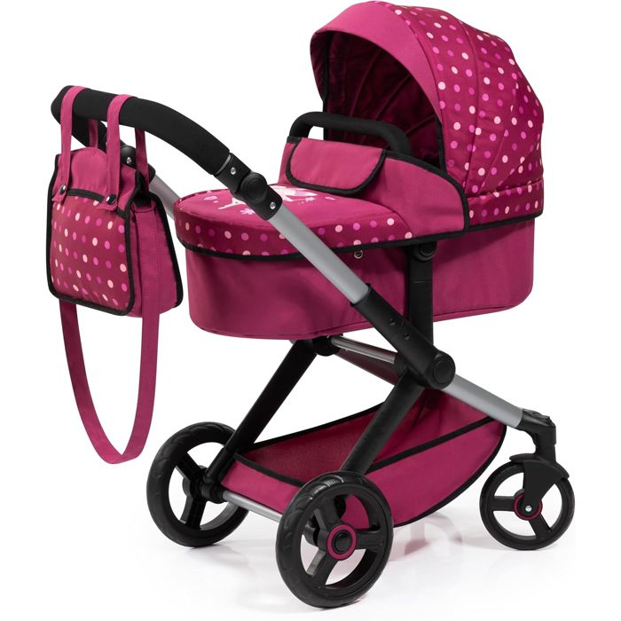 Poussette pour poupée - BAYER DESIGN - 17067AA Xeo - Guidon réglable - Poignée réversible - Convertible en siège