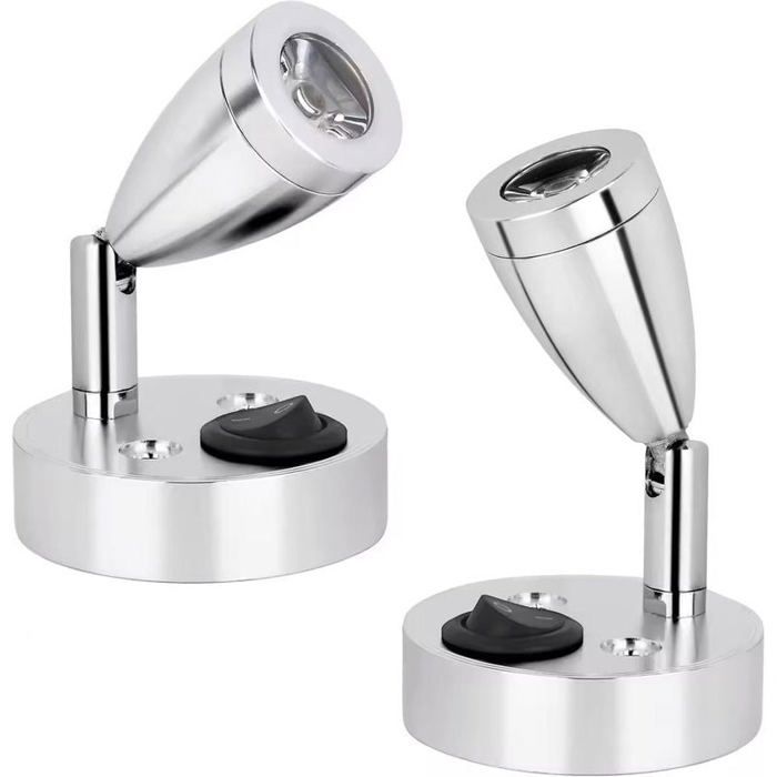 Pack de 2 une lumière blanc chaud une lumière blanc froid lampe de lecture à spot LED éclairage à spot LED intérieur et extéri