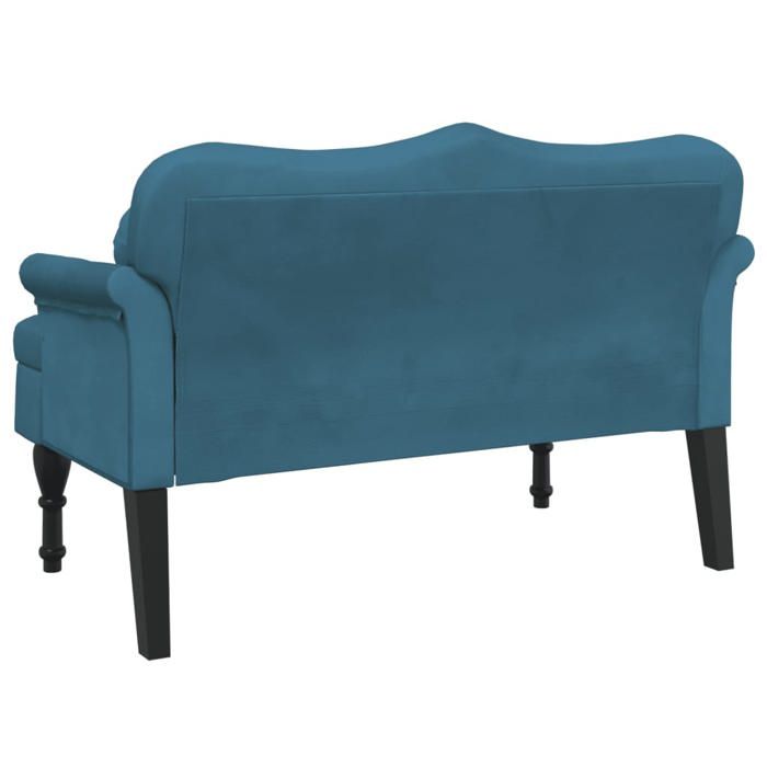 Black Friday Banc salon - JILL - Banquette/Coffre - avec coussins bleu 1205x65x75 cm - velours BB336