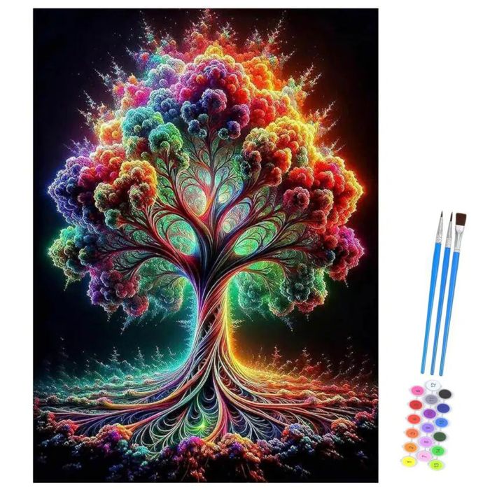 RICUVED Vache Peinture par Numéros pour Adultes, 40x50cm Sans Cadre –Animaux Peinture Numéros Kit de Peinture DIY avec Toile, Peintures Acryliques et 3 Pinceaux