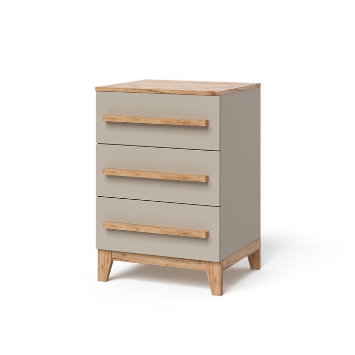 Commode avec tiroirs Malia 60x88cm avec 3 tiroirs Cachemire/Chêne Artisan Vitalispa 58345 Commode avec tiroirs Malia 60x88cm avec 3 tiroirs Cachemire/Chêne Artisan Vitalispa 58345