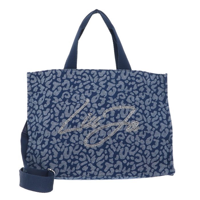 LIU JO Sac shopper bleu pour femme - Tote Bag L Denim Blue Animalier 339955
