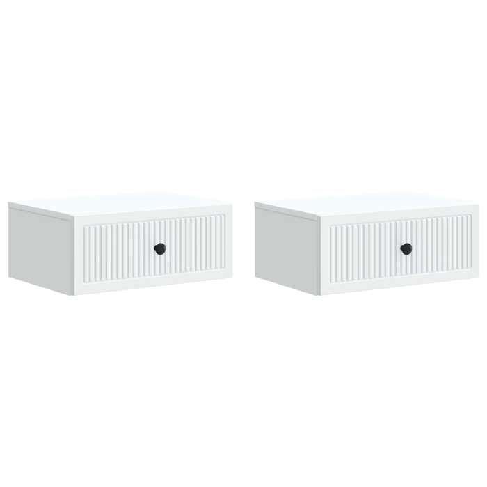 vidaXL Cabinet de chevet avec tiroir 2 pcs Blanc 49 x 345 x 20 cm 897936