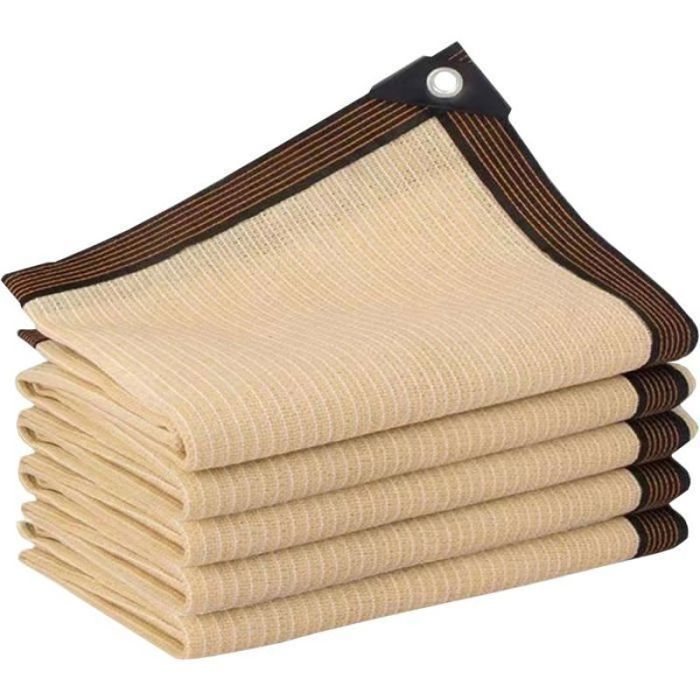 Voile dombrage - 3*4m - Filet solaire PE-HD - 85% UV - avec œillets et bords renforcés - beige