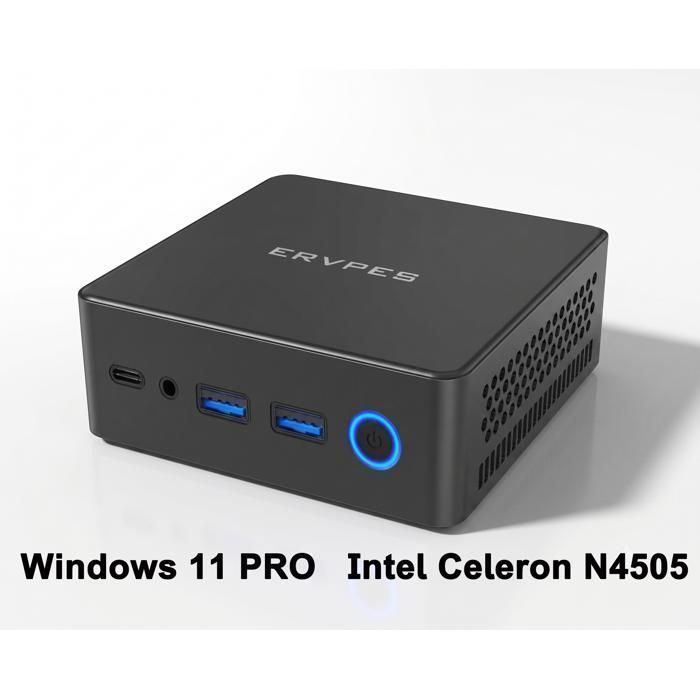 Mini PC - ERVPES - E1 -PRO-Intel Celeron N4505 - 8 Go DDR4 - SSD NVMe 256 Go - minipc pas cher