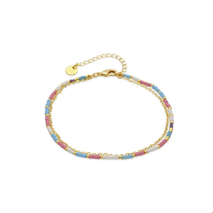 Bracelet - LUXENTER - Zasau - Alliage métallique - Cristal rose - Finition or jaune 18 carats