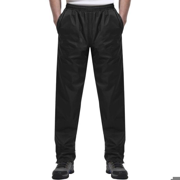 Pantalon de randonnée imperméable homme noir taille S coupe-vent coutures scellées respirant zips jambes taille élastique 2