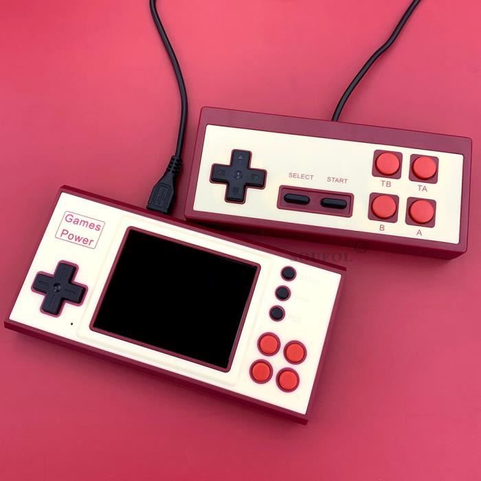 Console De Jeu Portable Rétro 100 Jeux 16 Bits - Écran Couleur 2.8" Batterie Rechargeable Cadeau Enfant Garçon Fille Bleu