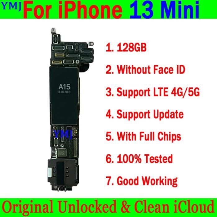 13 mini128 Go sans visageCarte mère originale débloquée pour iPhone 13 Pro Max, carte mère