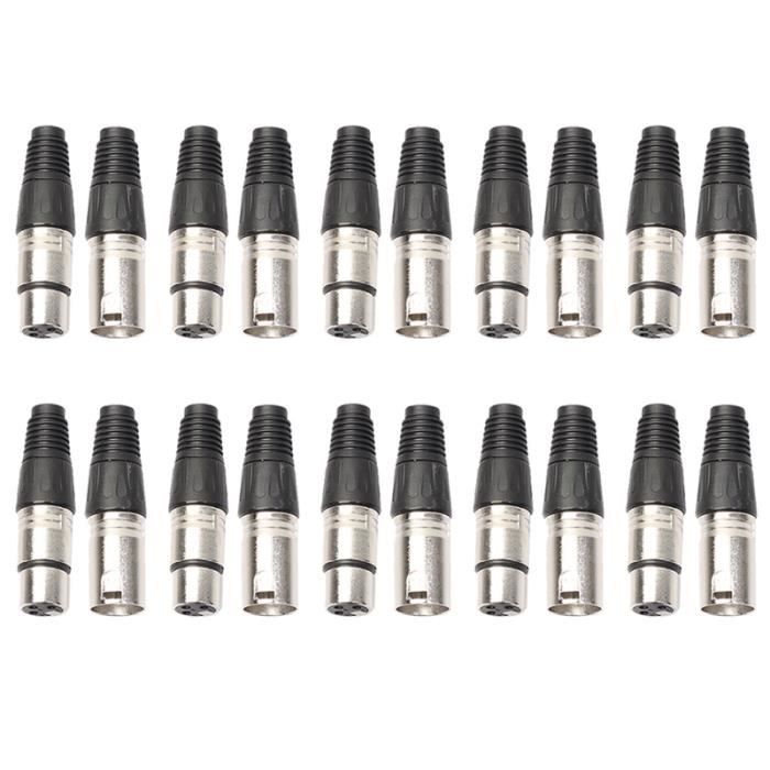 NEEWER Connecteur de prise serpent XLR 3 broches pour micro 20 pièces