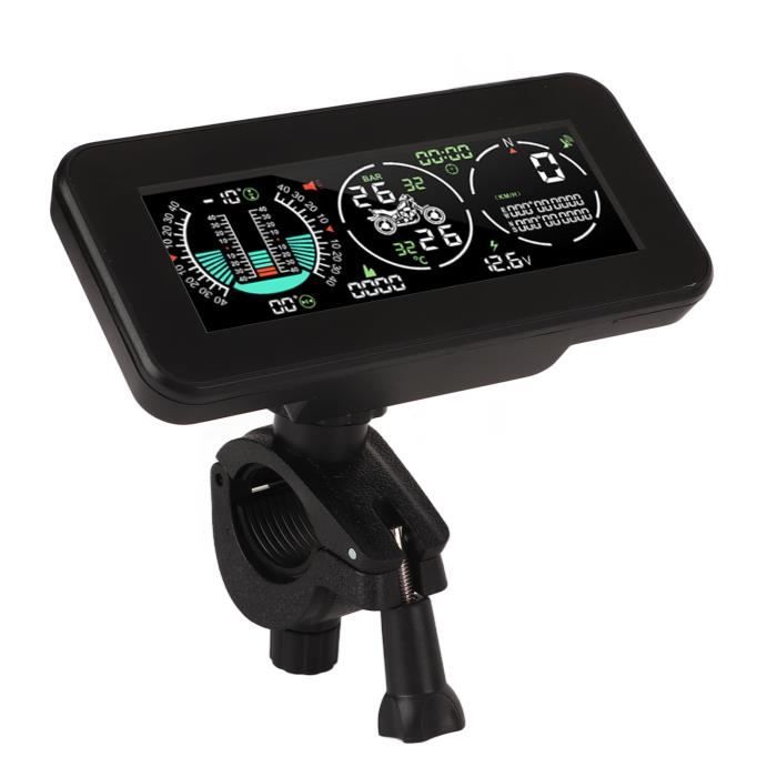 Système TPMS Solaire Sans Fil Moto - Moniteur Pression Pneus Écran LCD 3 Capteurs Externes Qiaohome