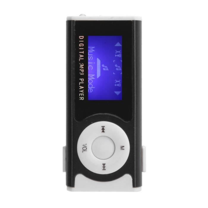 Lecteur MP3 de sport portable ARAMOX avec clip arrière et lampe de poche LED - 16 Go - Noir