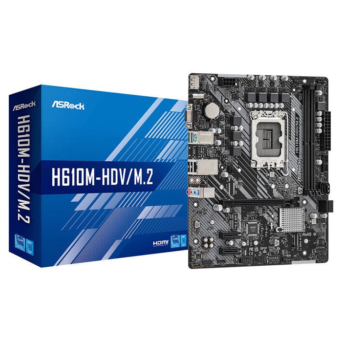 Carte mère – ASRock – H610M-HDV/M.2 – DDR4 3200MHz – LGA1700 – Micro ATX